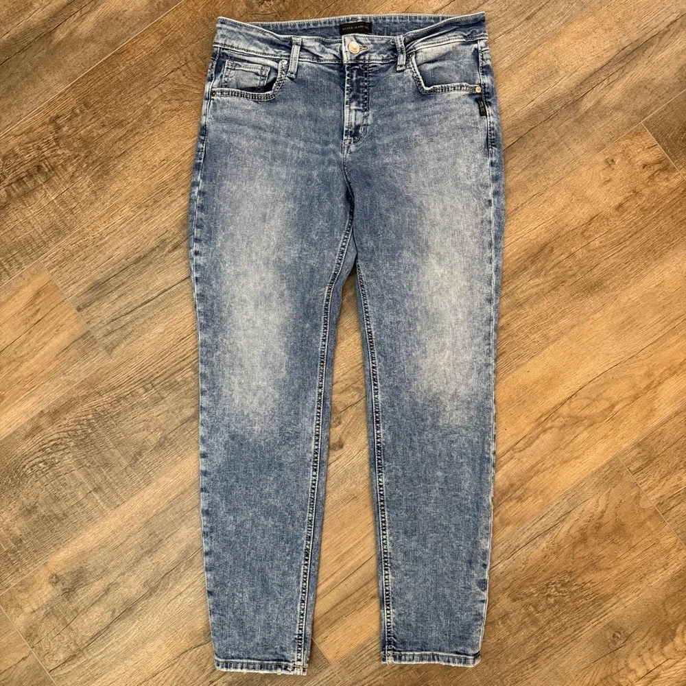 Silver Jeans Boyfriend Women 31 Light Blue Denim Jean Vintage Acid Wash Inspired
